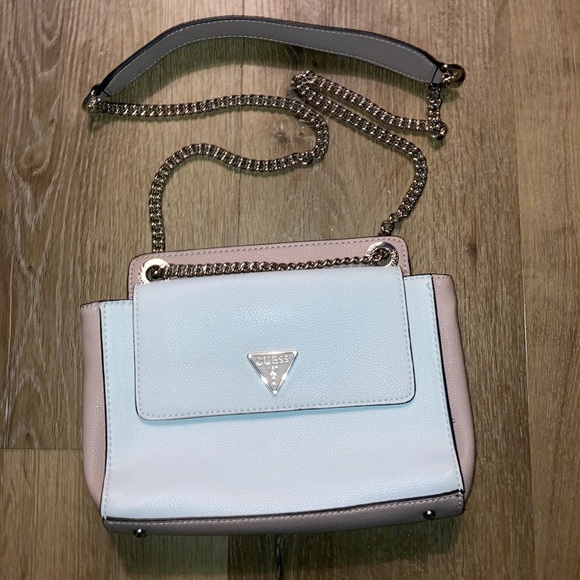 Guess Y2K Bag Sandrine Convertible Crossbody Bag | Pink & White - Picture 3 of 14